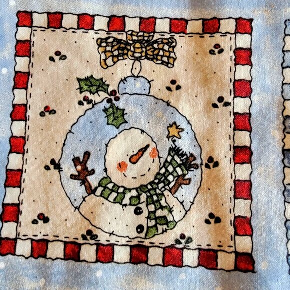 VTG 80s 90s Y2k Cottage core Snowman-Themed Quilted Placemats - Picture 4 of 11